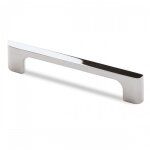 Lot de 4 poignes de meuble zinc aspect inox carolina entraxe 160 mm - chrom brillant hettich