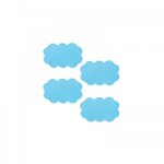 Lot de 4 tapis - anti - d�rapant - nuage - bleu ciel msv