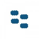 Lot de 4 tapis - anti - d�rapant - nuage - bleu marine msv