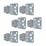 Lot de 6 pivots de portail rglables sur platine en acier zingu - 20 torbel