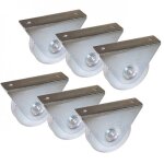 Lot de 6 roues de portail coulissant support extrieur  gorge ronde - 80x24 - 16 torbel