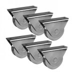 Lot de 6 roues de portail coulissant support extrieur gorge triangulaire - 80x24 torbel