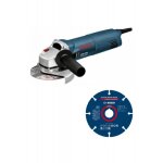 Lot meuleuse d'angle 125 mm 1400 w gws 1400 - 0601824800 + 3 disques  trononner expert carbide multi ...