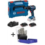 Lot perceuse visseuse sans fil gsr 18v - 55 2x2, 0ah + coffret de 19 forets hss pro bosch