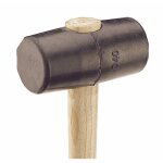 Maillet tonneau caoutchouc avec manche en frne - oeil 31 x 37 mm mob