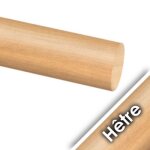 Main courante ronde en h�tre brut - diam�tre 42 mm - 3 m�tres design production