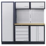 Meuble d'atelier modulaire 3 �l�ments plan de travail multiplex mobilio kraftwerk