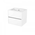 Meuble de salle de bains suspendu - 60 cm - 2 tiroirs - blanc - atos aurlane