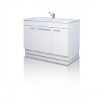 Meuble sous - �vier 3 portes blanc hydrofuge 120 x 60 mm - top bricozor