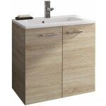 Meuble sous vasque 60 cm suspendu angelo - 2 portes - ch�ne bordalino n�ova