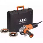 Meuleuse  125 mm 1200 w + 2 disques diamant - ws12 - 125sk aeg powertools