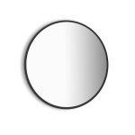 Miroir zeus avec �clairage d�coratif � led - cadre noir diam�tre 80 cm emuca