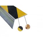 Nez de marche cornire antidrapant en aluminium - 3 m - noir et jaune -  visser wattelez