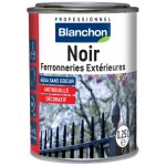 Noir pour ferronneries extrieures - finition antirouille - 0, 25 litre blanchon