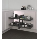 Panier coulissant 839 compact pour meuble d'angle - ellite - 414 mm - blanc inoxa Panier coulissant 839 compact pour meuble d'angle - ellite - 414 mm - blanc inoxa