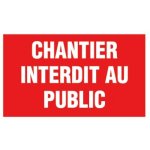 Panneau rouge interdiction - 330x200 mm - chantier interdit public novap