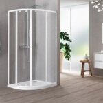 Paroi 1 / 4 riv2 r 90cm v. tr blc novellini