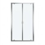 Paroi de douche 2 battants 78 - 84 cm avec verre tremp� transparent et profil�s silver - lunes 2. 0 b ...