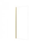 Paroi de douche fixe parma 2 or bross� - verre transparent - 90 cm aurlane