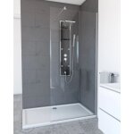Paroi de douche fixe parma 2 - verre transparent - 90 cm aurlane Paroi de douche fixe parma 2 - verre transparent - 90 cm aurlane