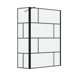 Paroi de douche fixe + volet noir mat 120 + 40 cm - bricks aurlane Paroi de douche fixe + volet noir mat 120 + 40 cm - bricks aurlane