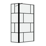 Paroi de douche fixe + volet noir mat 80 + 40 cm - bricks aurlane Paroi de douche fixe + volet noir mat 80 + 40 cm - bricks aurlane