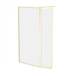 Paroi de douche fixe + volet or brossé - 100 + 40 cm - golden edge aurlane Paroi de douche fixe + volet or brossé - 100 + 40 cm - golden edge aurlane