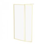 Paroi de douche fixe + volet or bross - 80 + 40 cm - golden edge aurlane