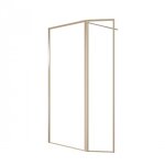 Paroi de douche fixe + volet or brossé - 90 + 40 cm - golden edge aurlane Paroi de douche fixe + volet or brossé - 90 + 40 cm - golden edge aurlane