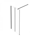 Paroi de douche � l'italienne 100 cm - profil�s noir mat - serenity jacob delafon