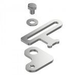 Patte de crapaudine - fixation profil de masquage - 90 mm - platimium tirard