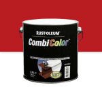 Peinture antirouille - mtal brillant - 2, 5 l - rouge vif 3000 - combicolor rust - oleum