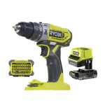 Perceuse  percussion sans fil 18v one + ? + 2 batteries 2ah et 31 accessoires - r18pd2 - 220sa31 ryobi ...