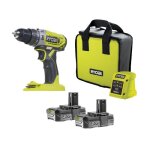 Perceuse - visseuse  percussion sans fil 18v one + ? + 2 batteries 2, 0 ah - r18pd2 - 220s ryobi