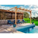 Pergola adossée en bois andorra 4x4 m maderland Pergola adossée en bois andorra 4x4 m maderland