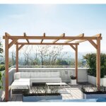 Pergola autoportante en bois lamellé - collé stiges - 5x3 m maderland Pergola autoportante en bois lamellé - collé stiges - 5x3 m maderland