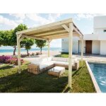 Pergola couverte autoportante bois dijon 4 x 4m maderland