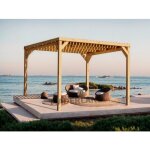 Pergola semi - couverte bois toulouse 300 x 300 maderland Pergola semi - couverte bois toulouse 300 x 300 maderland
