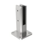 Pince  verre - garde - corps et cloison -  visser au sol - inox 2205 - embase carre design production ...