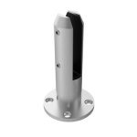 Pince  verre pour garde - corps et cloison -  visser au sol - inox 304 - embase ronde design production ...