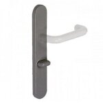 Plaques bec - de - cane pour poignes de porte - nylon gris fonc - zl 92 normbau