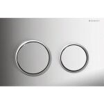 Plaque de commande double touche omega 20 chom brillant / mat geberit
