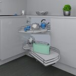 Plateaux double pour angle combi's 845 gris - largeur 450 mm - droit inoxa