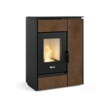 Pole combin granuls et bois - 10 kw - grs corten - margaret la nordica extraflame
