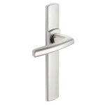 Poignes sur plaques condamnation - aluminium chrom velours - scult vachette