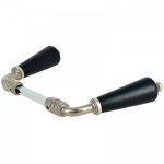 Poign�es doubles canon noires pour rosace ou plaque - porcelaine m�rigous