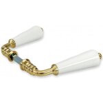 Poign�es doubles canon pour rosace ou plaque - porcelaine et laiton m�rigous