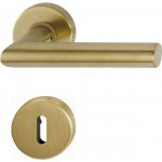 Poignes de porte sur rosaces amsterdam c7 - laiton dor satin - cl l hoppe