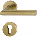 Poignes de porte sur rosaces amsterdam c7 - laiton dor satin - cl i hoppe