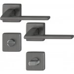 Poignes de porte sur rosaces carres bergamo c7 - laiton anthracite satin - condamnation hoppe